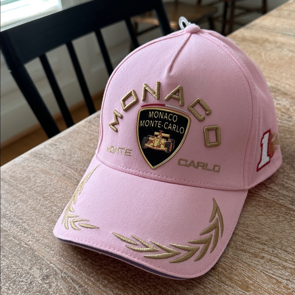 Pink Monte Carlo Monaco F1 Embroidered Cap